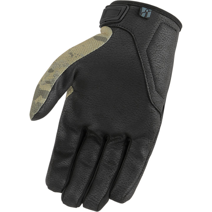 ICON Hooligan CE Gloves Tan Camo - Palm View