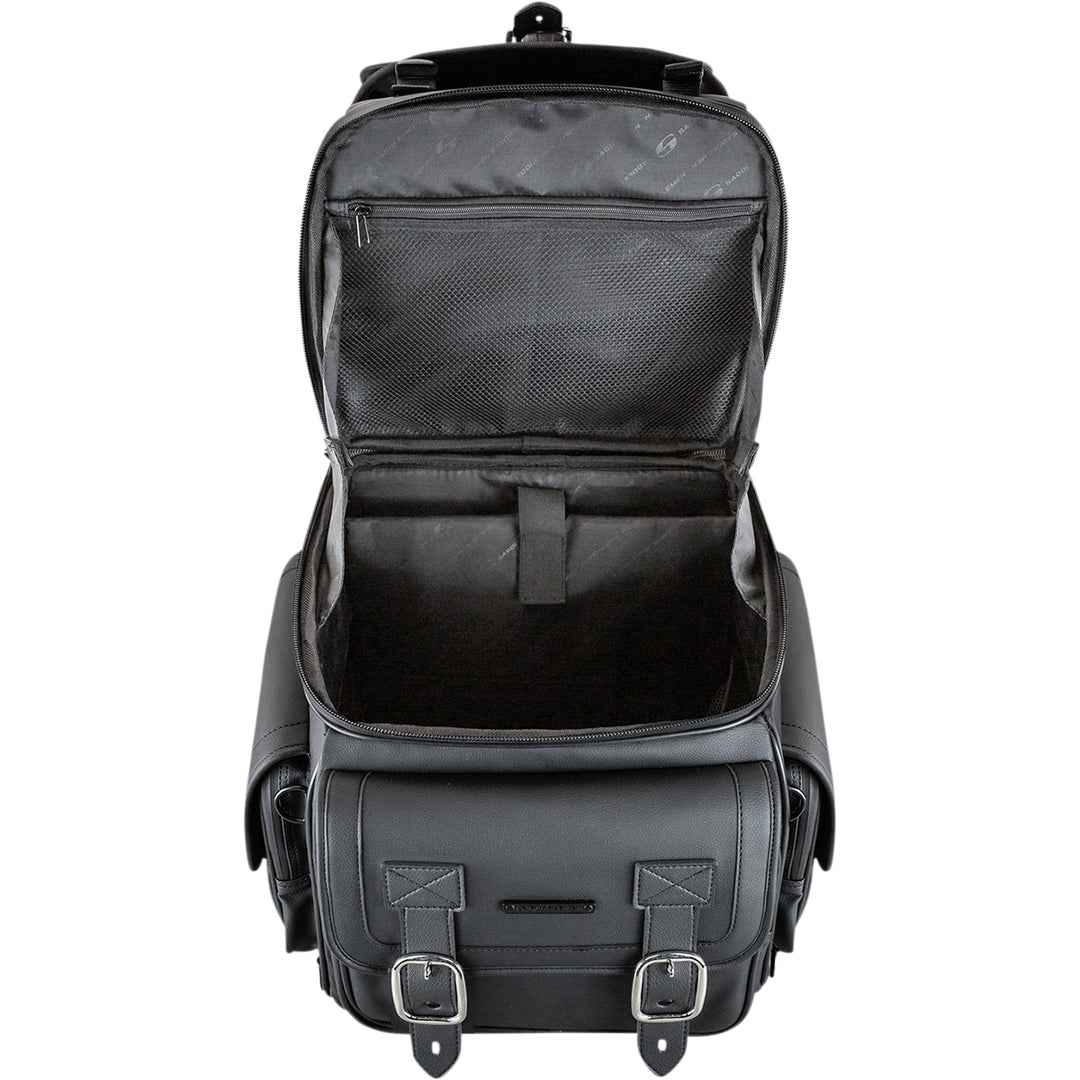 SADDLEMEN BR3400D Sissy Bar Bag - Front Top View with Top Open