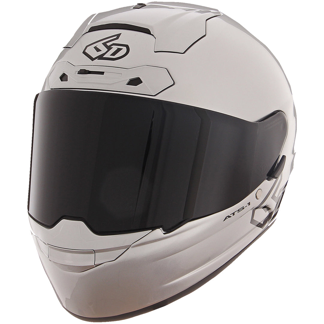 6D Helmets ATS-1R Solid Helmet Gloss Silver - Front Left Side View