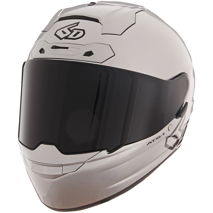 6D Helmets ATS-1R Solid Helmet Gloss Silver - Front Left Side View