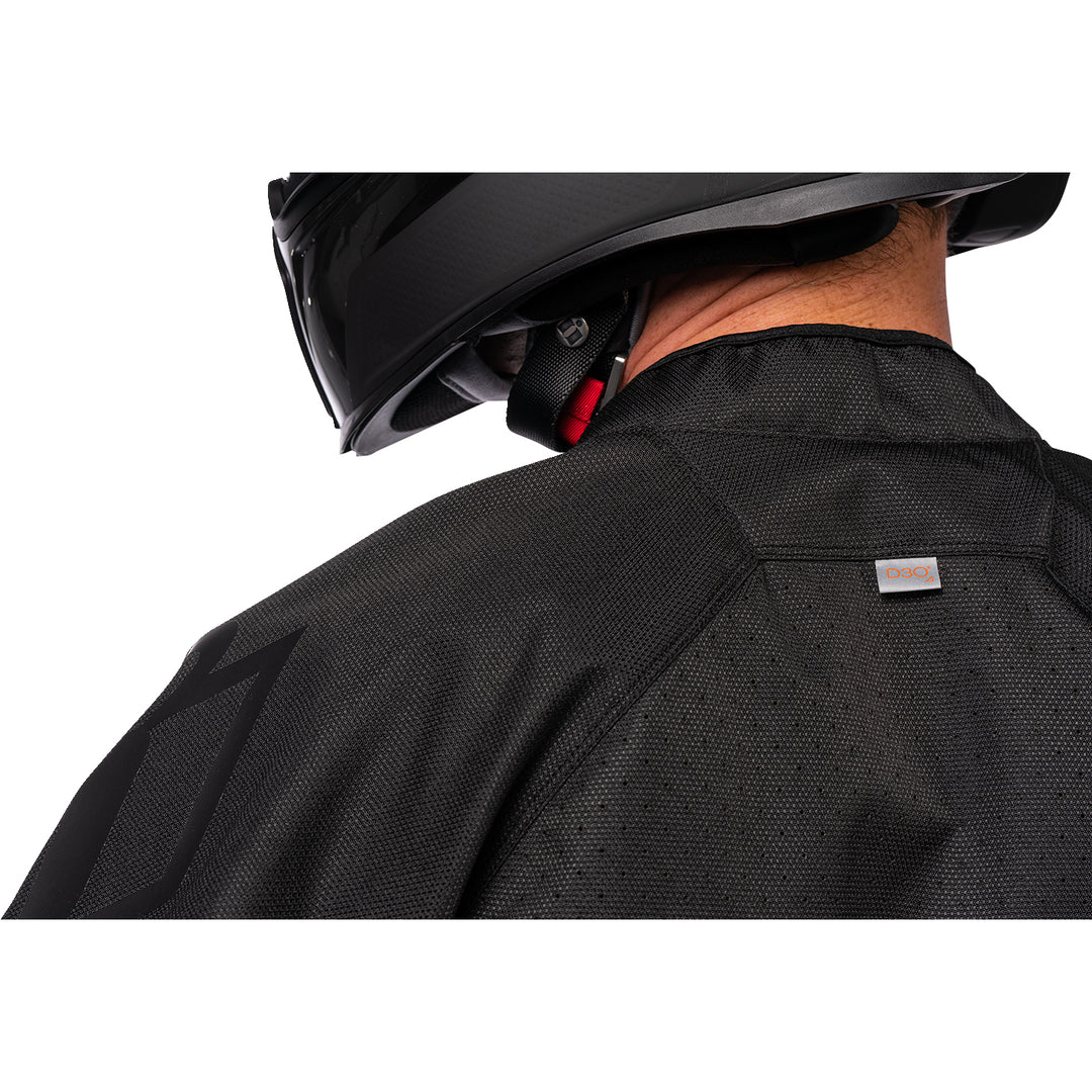 ICON Hooligan™ CE Jacket Black - Close-Up Rear View of Shoulder