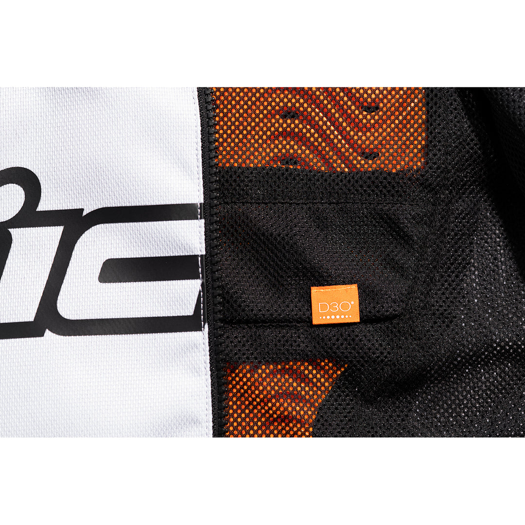ICON Hooligan™ CE Jacket White - Close-Up of Back Protector Insert Slot