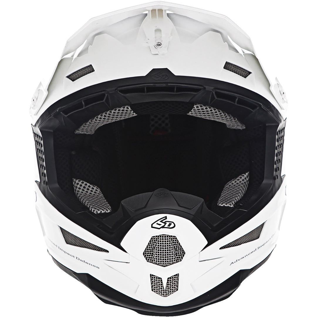 6D Helmets ATR-1 Solid Helmet White - Front View