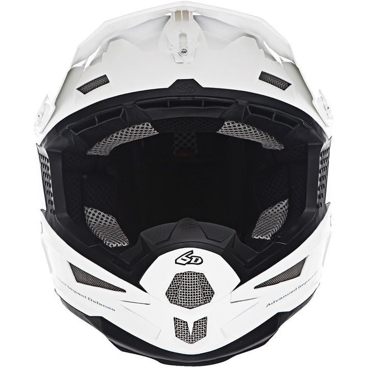 6D Helmets ATR-1 Solid Helmet White - Front View