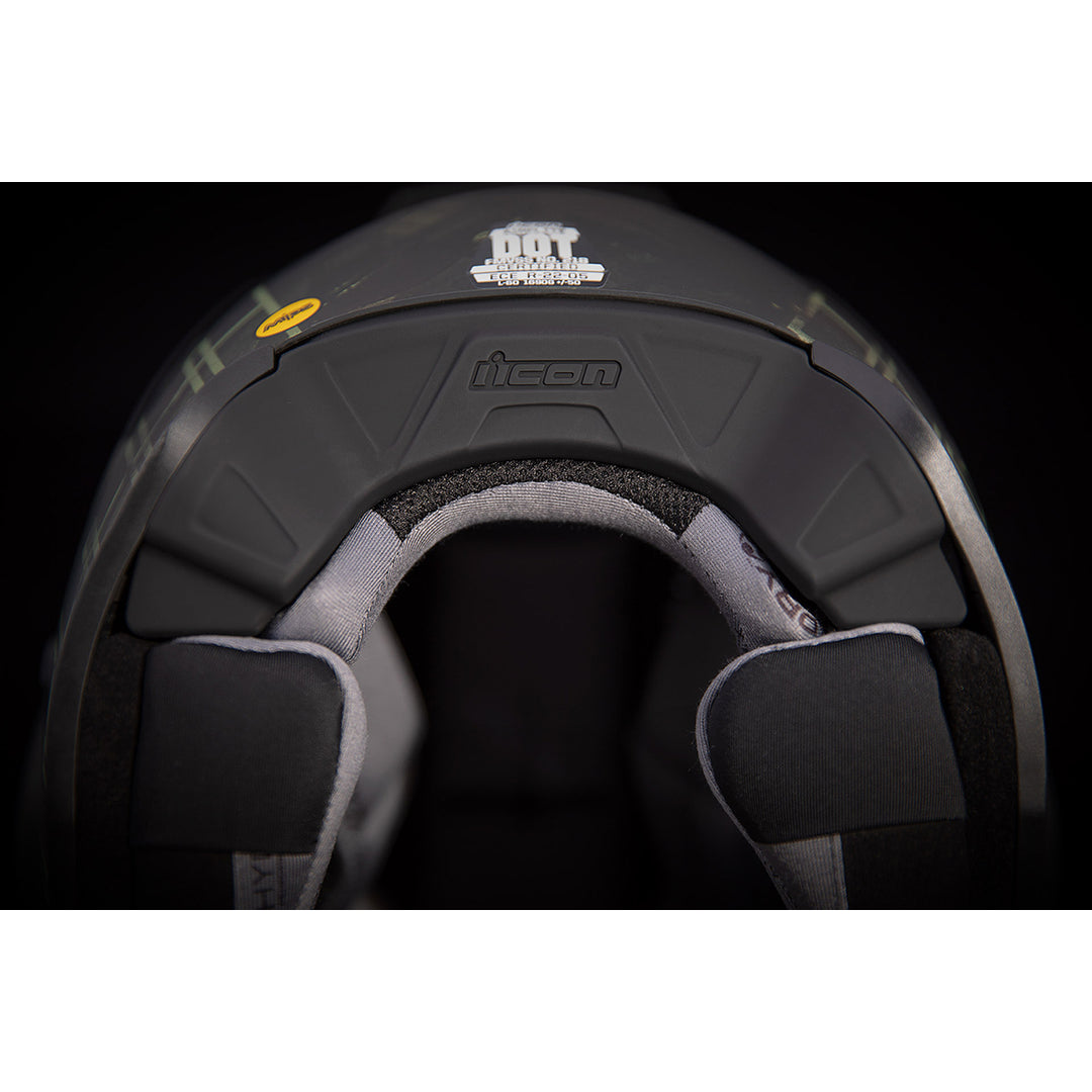ICON Airflite™ Demo MIPS® Helmet Black - Close-Up of Rear Bottom Details