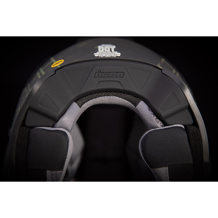 ICON Airflite™ Demo MIPS® Helmet Black - Close-Up of Rear Bottom Details