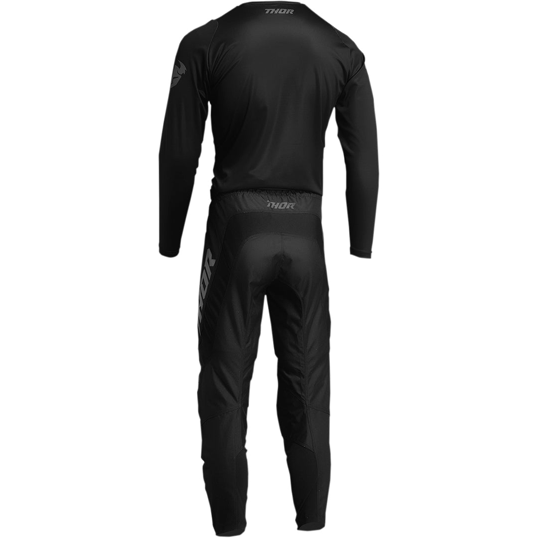 THOR Sector Minimal Jersey Black - Rear View with Pants