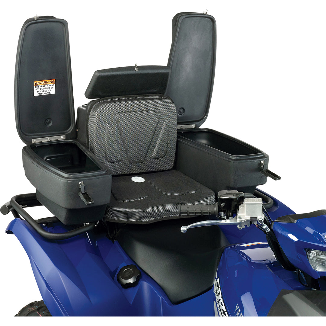 MOOSE UTILITY Rear Trunk With Cooler - Front Side View Installed on ATV