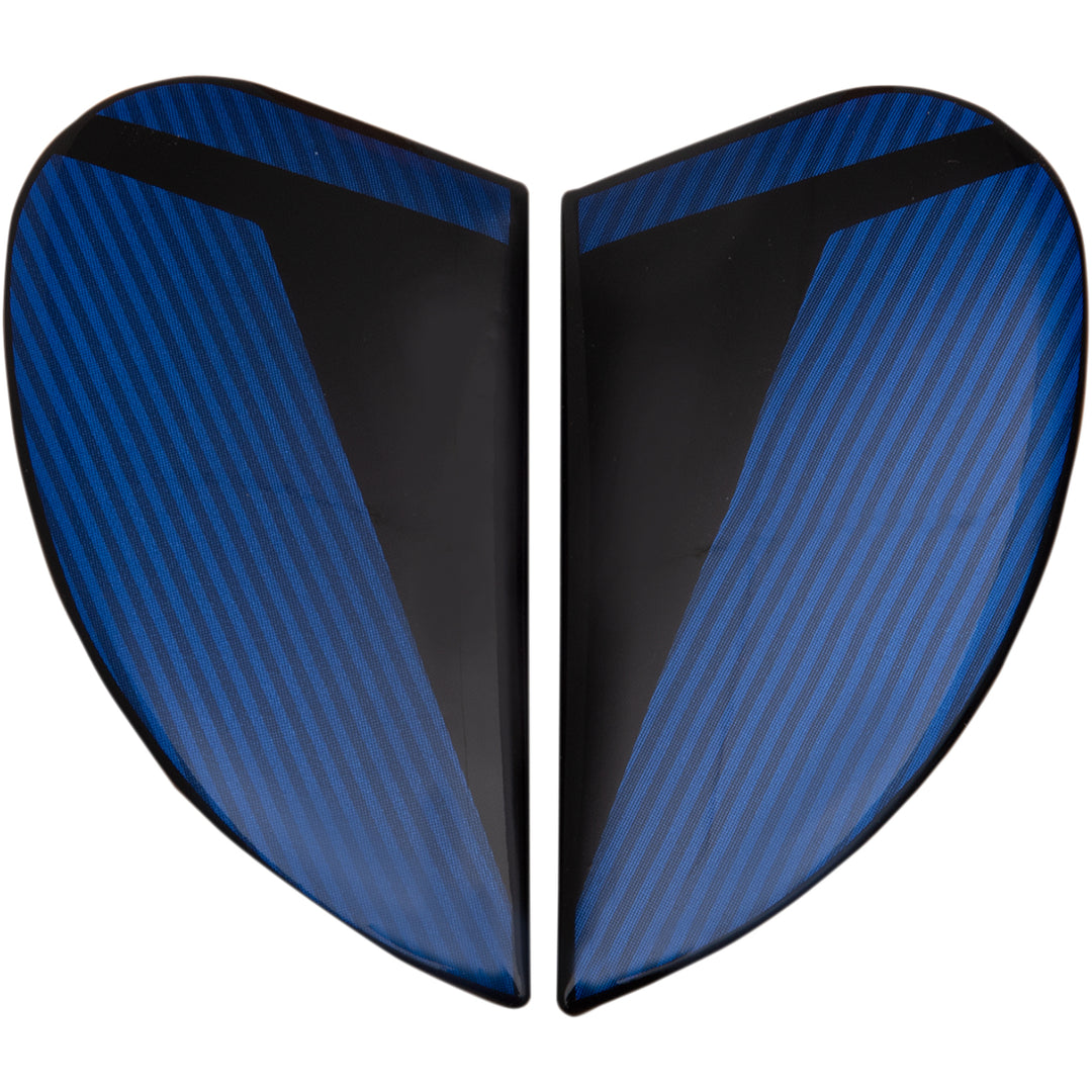 ICON Airform™ Helmet Side Plates — Conflux Blue - Side View of Pair