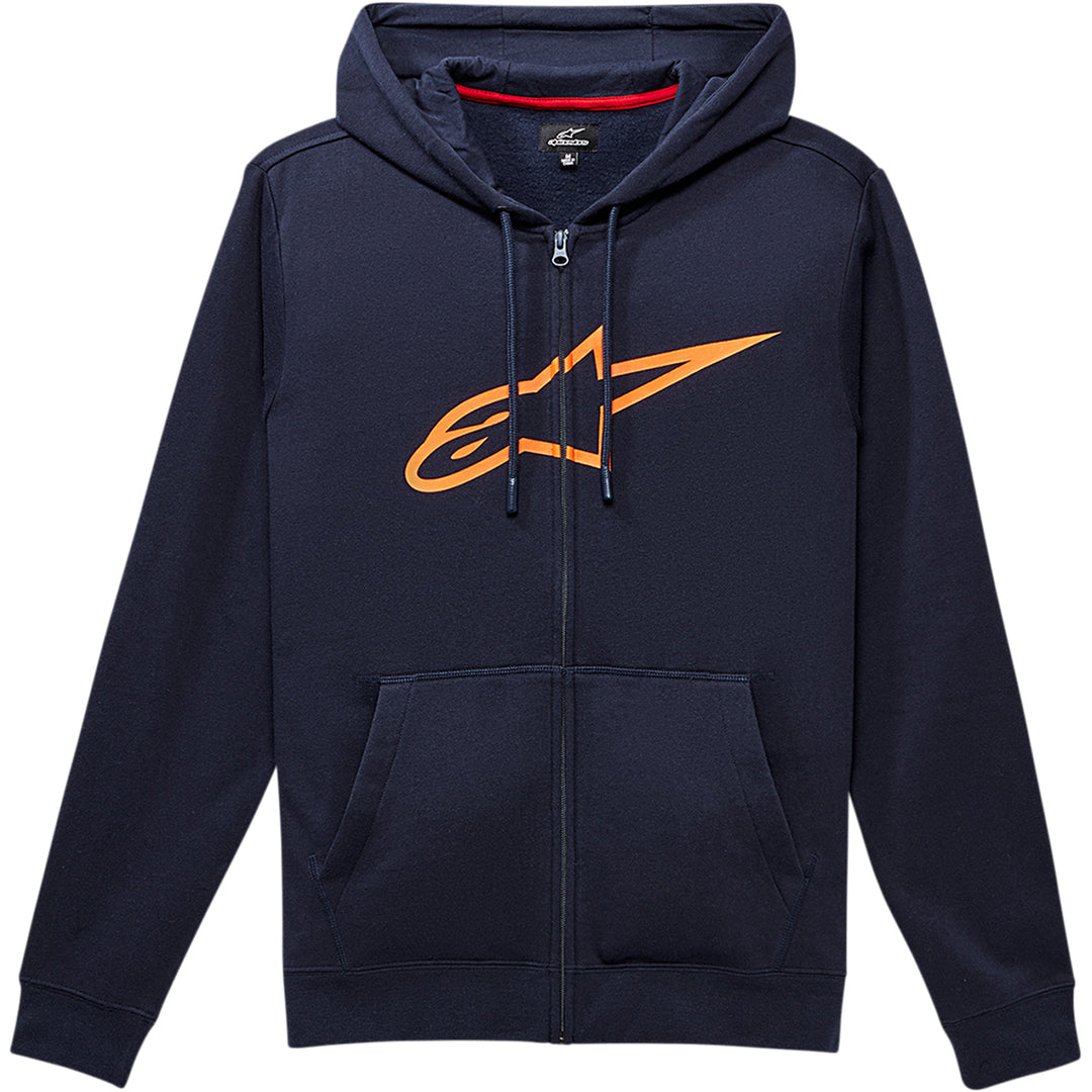 Alpinestars Ageless 2 Zip Hoodie Navy/Orange - Front View