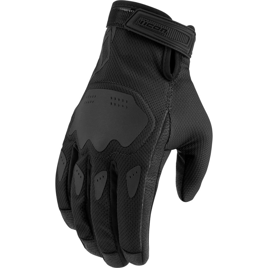 ICON Hooligan CE Gloves Black - Back of Hand View