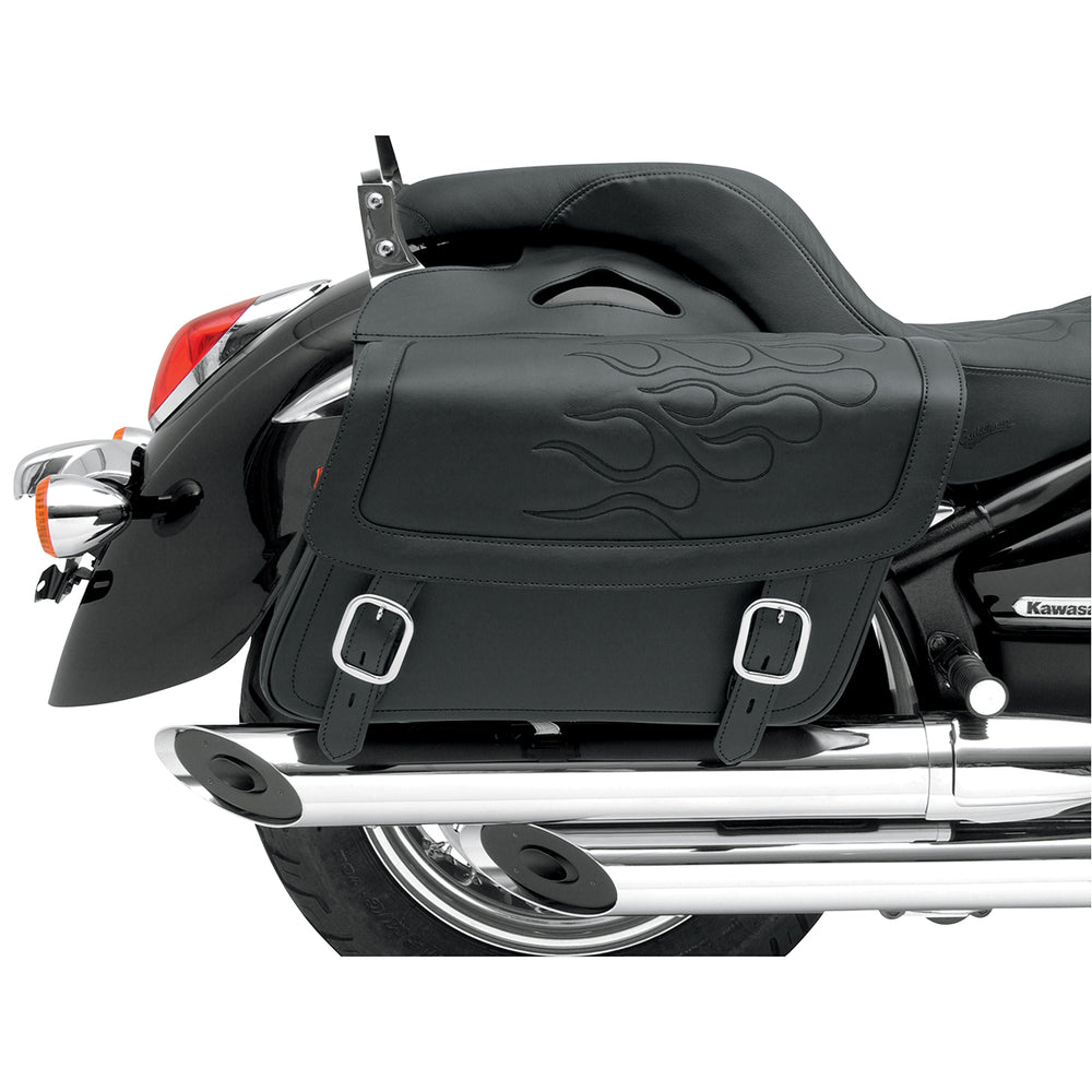 SADDLEMEN Highwayman Tattoo Saddlebags Black - Side View