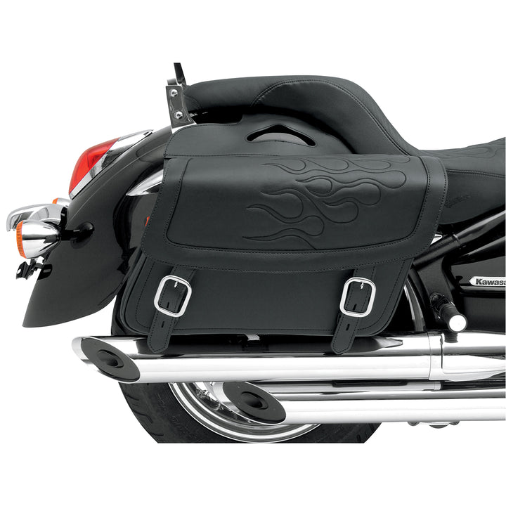 SADDLEMEN Highwayman Tattoo Saddlebags Black - Side View