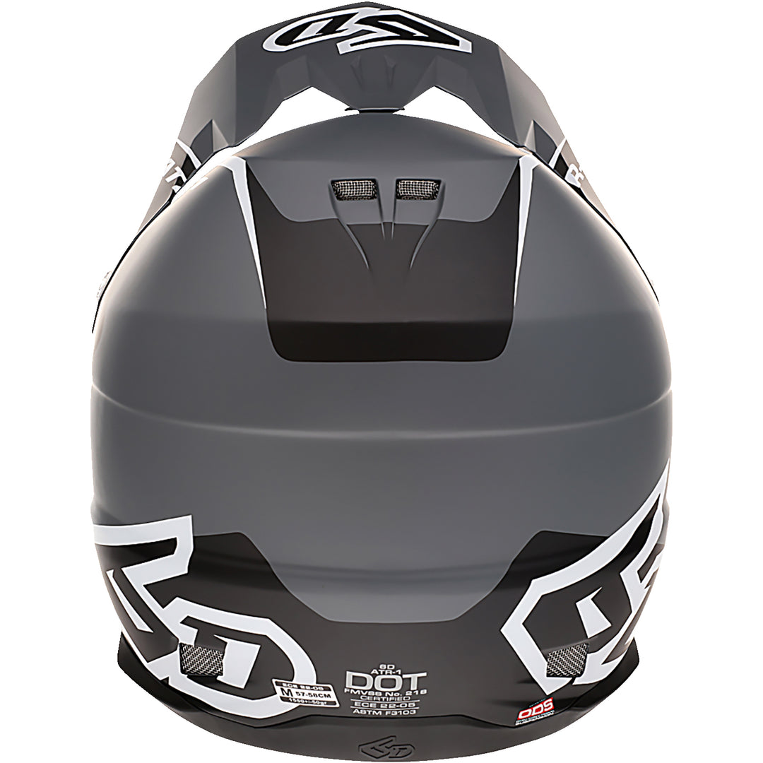 6D Helmets ATR-1 Stealth Helmet White - Rear View