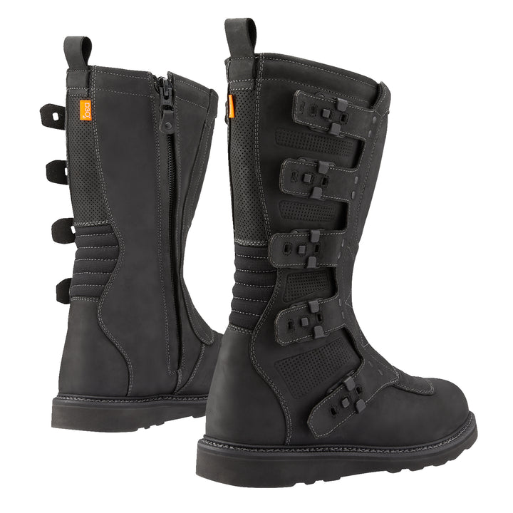 ICON Elsinore 2™ Boots Black - Rear Side View of Pair
