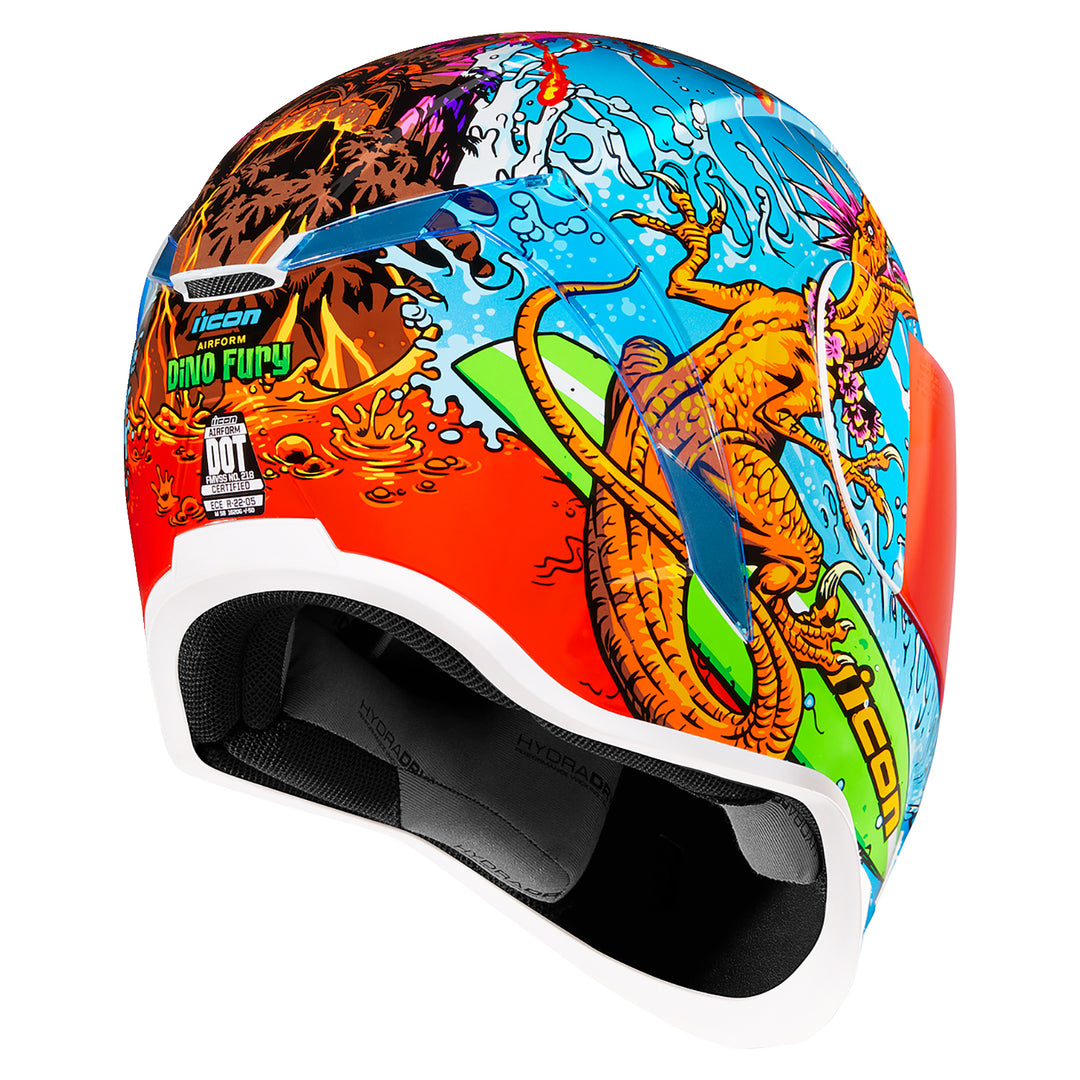 ICON Airform™ Dino Fury Helmet - Rear Right Side View