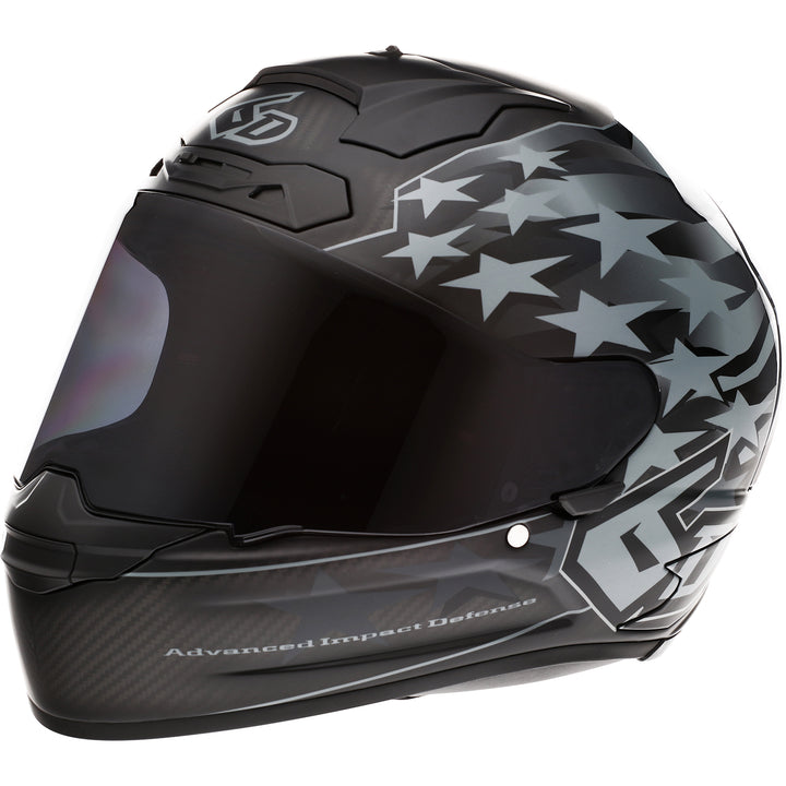 6D Helmets ATS-1R Patriot Helmet Black - Front Left Side View