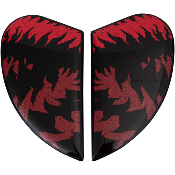 ICON Airform™ Helmet Side Plates — Lycan Red - Side View of Pair