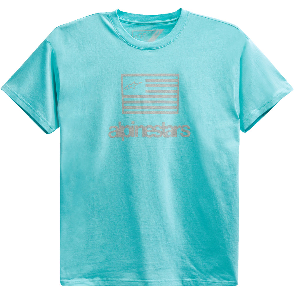 Alpinestars Flag T-Shirt Light Aqua - Front View