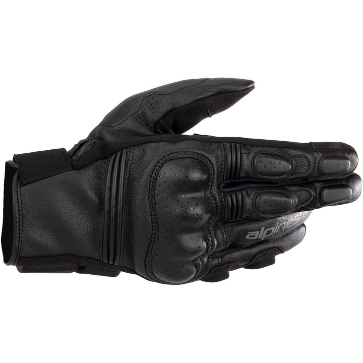 Alpinestars Phenom Leather Gloves Black/Black - Back of Hand View