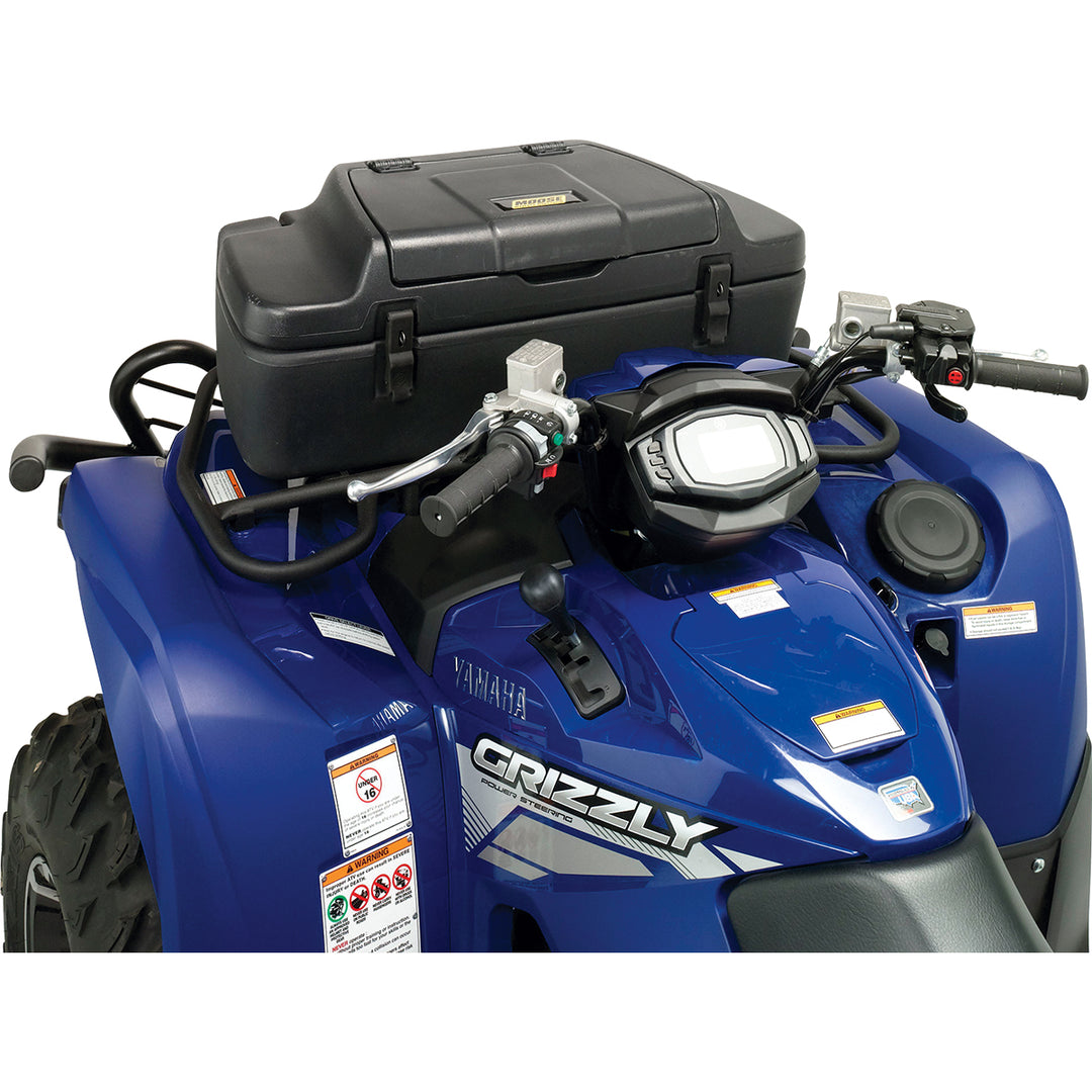 MOOSE UTILITY Two Tier Front Storage Trunk - Rear Side View Installed on ATV