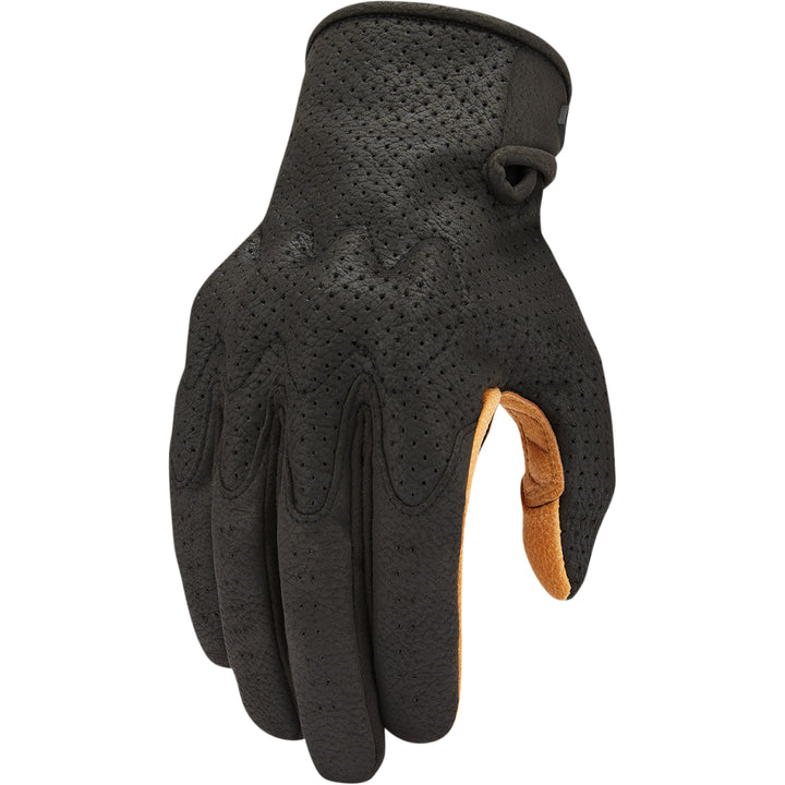 ICON Airform™ Gloves Black/Tan - Back of Hand View