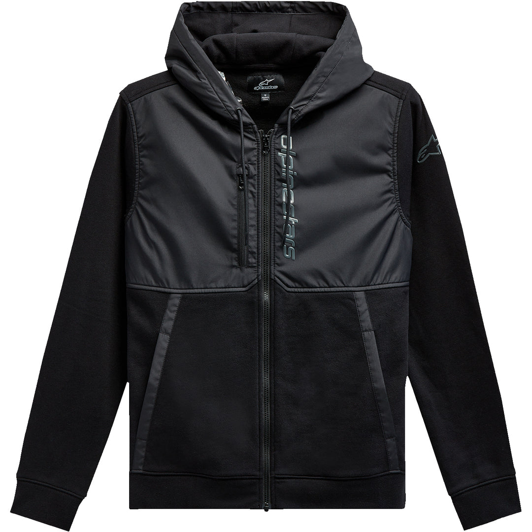 Alpinestars Aligned Zip Hoodie Black/Black - Front View