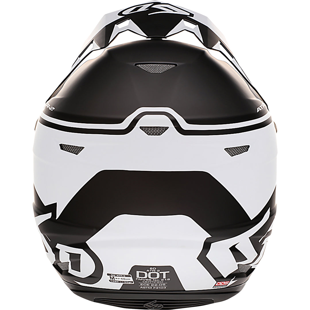 6D Helmets ATR-2 Drive Helmet White - Rear View