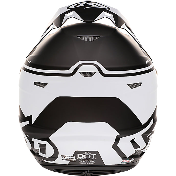 6D Helmets ATR-2 Drive Helmet White - Rear View