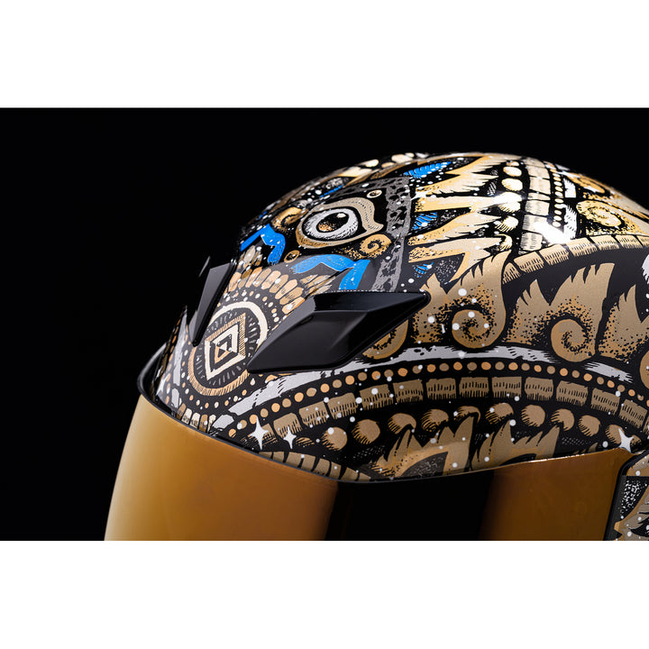 ICON Airflite™ Daytripper Helmet Gold - Close-Up of Top Vents