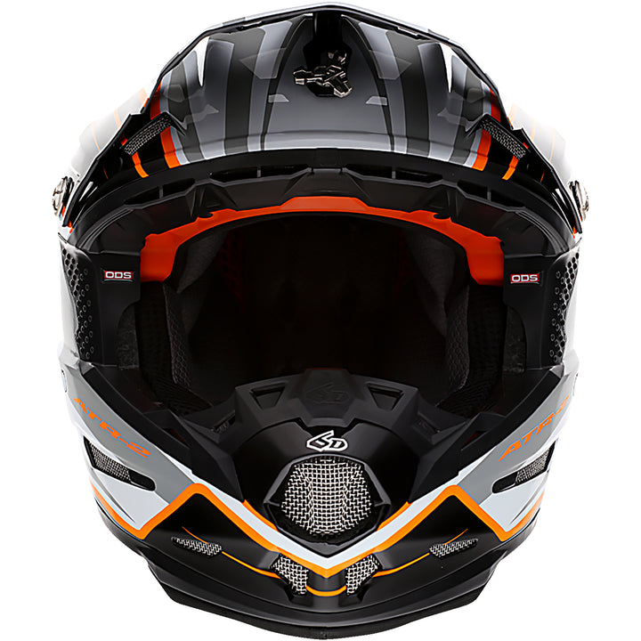 6D Helmets ATR-2 Phase Helmet White/Orange - Front View