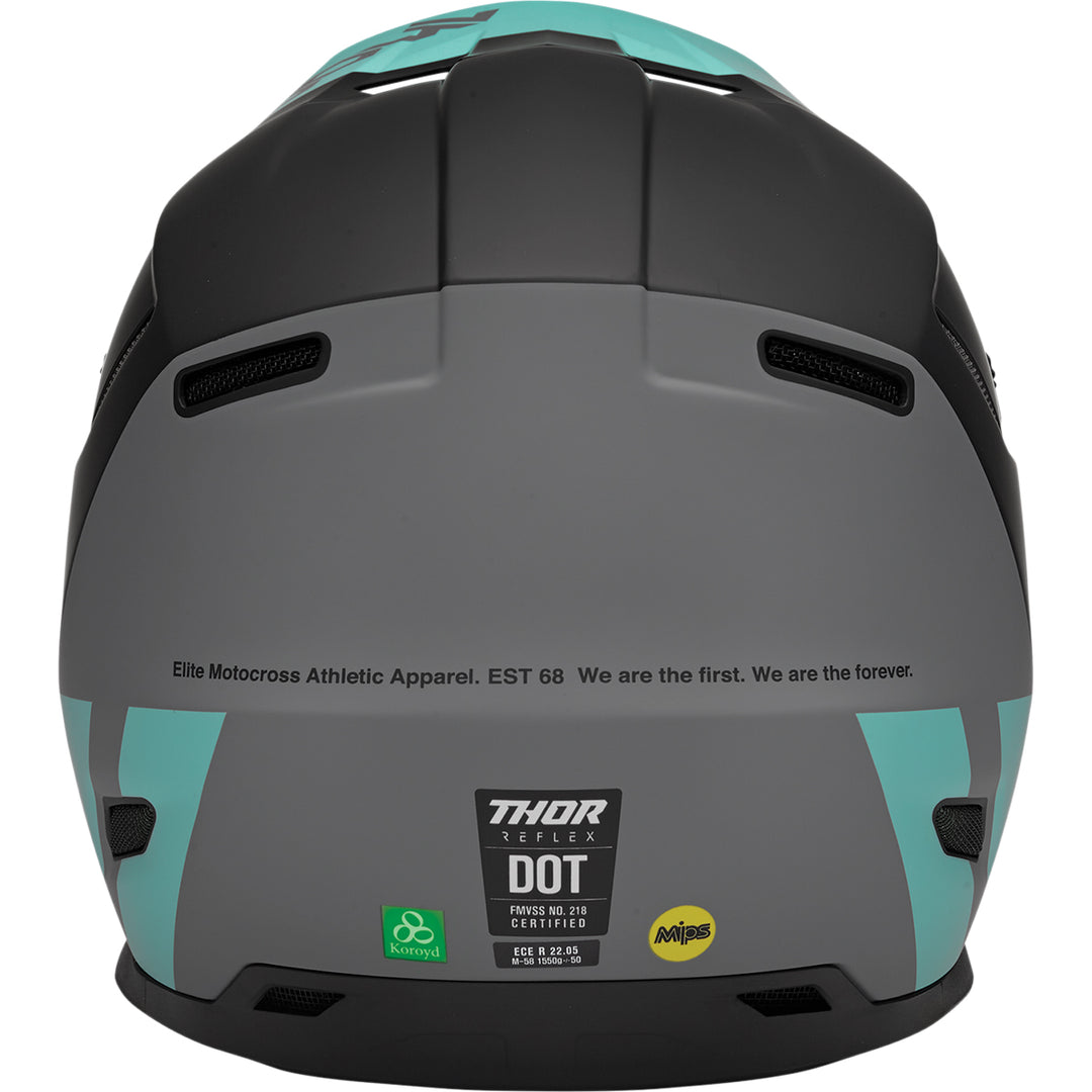 THOR Reflex Cube MIPS® Helmet Black/Mint - Rear View