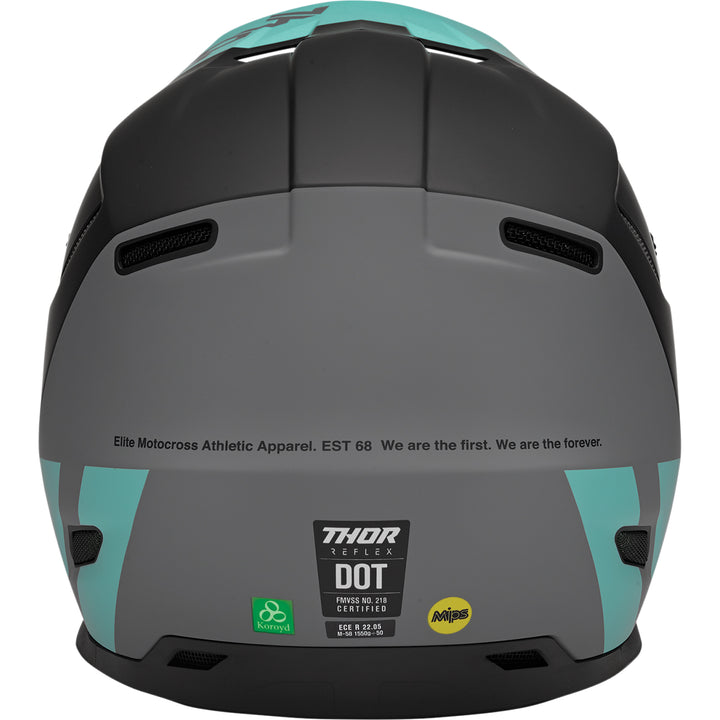 THOR Reflex Cube MIPS® Helmet Black/Mint - Rear View