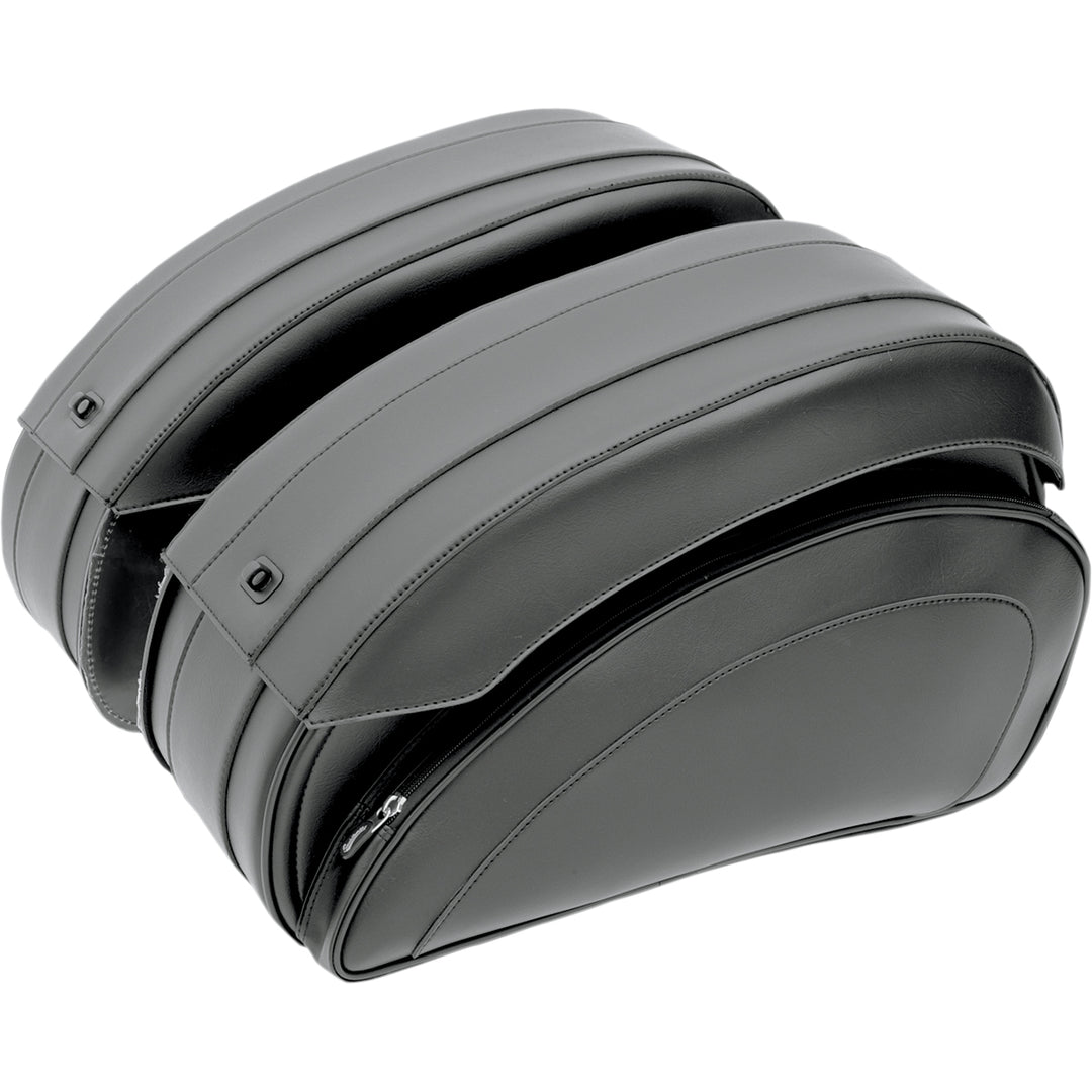SADDLEMEN Cruis'n Deluxe Saddlebags with Mounting Hardware - Angled Side View of Pair