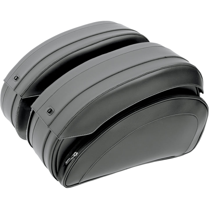 SADDLEMEN Cruis'n Deluxe Saddlebags with Mounting Hardware - Angled Side View of Pair