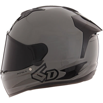 6D Helmets ATS-1R Solid Helmet Gloss Gray - Rear Left Side View