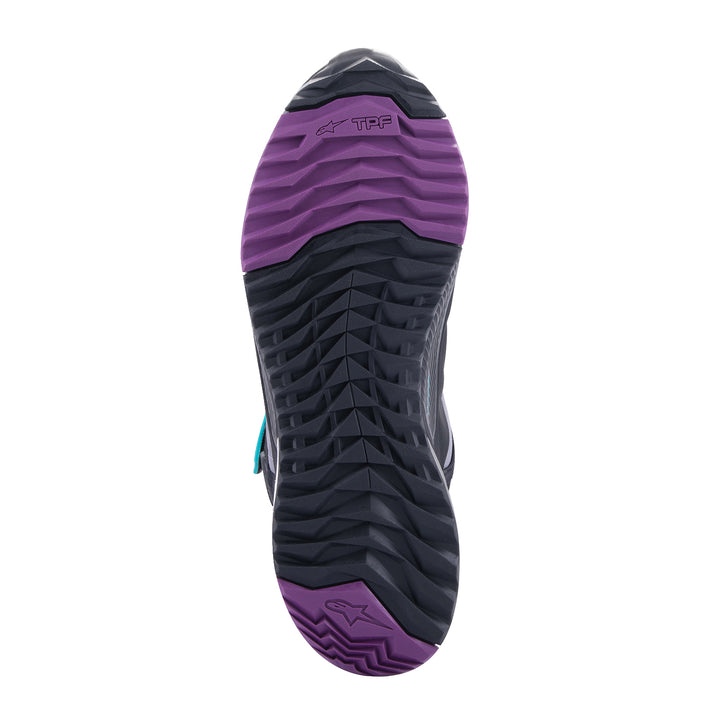 Alpinestars Stella CR-X Drystar® Shoes Black/Gray/Teal/Purple - Sole View