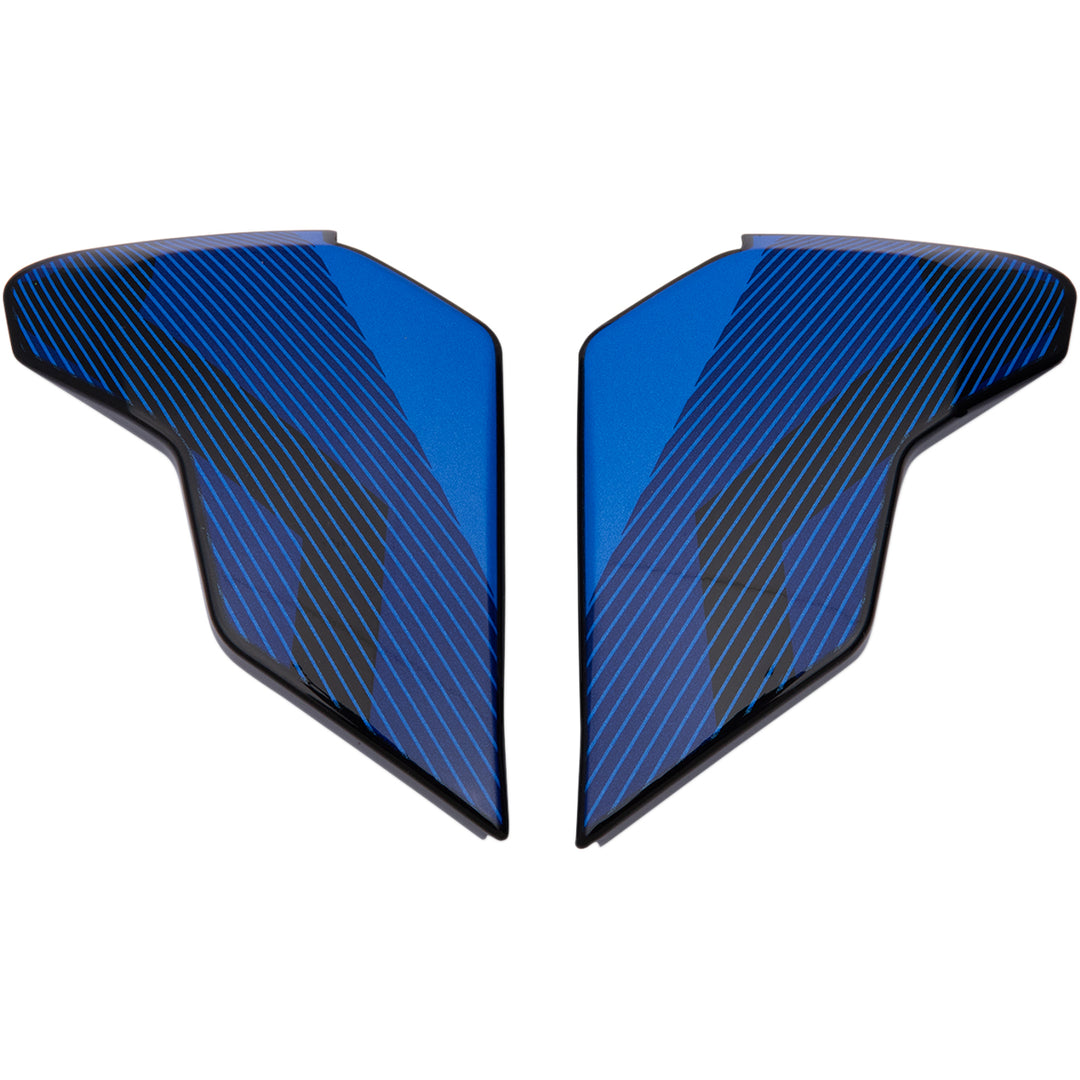 ICON Airflite™ Helmet Side Plates — QB1 Blue - Side View of Pair