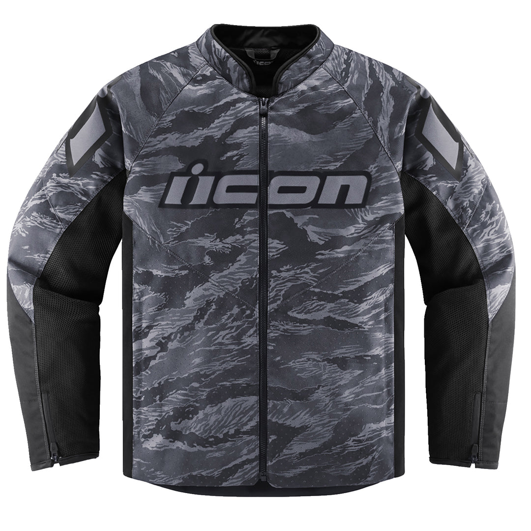 ICON Hooligan CE Tiger's Blood Jacket Gray - Front View