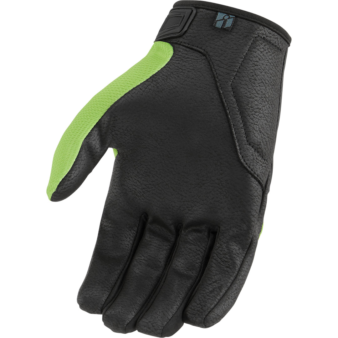 ICON Hooligan CE Gloves Green - Palm View
