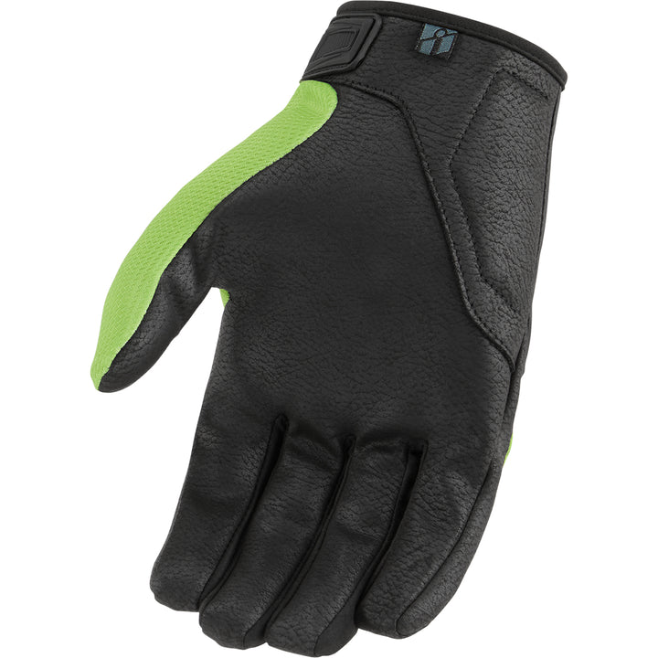 ICON Hooligan CE Gloves Green - Palm View
