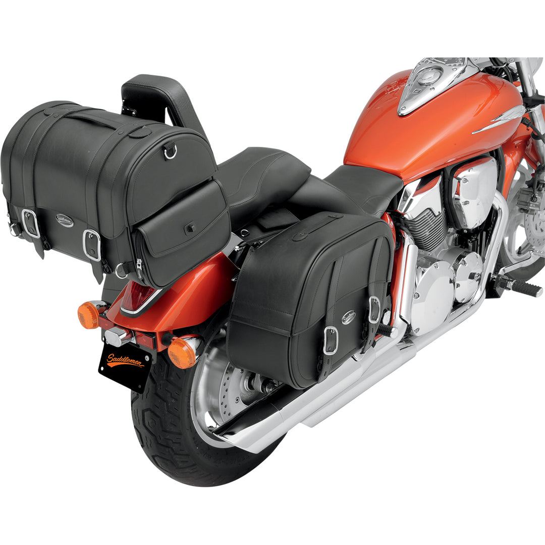 SADDLEMEN Cruis'n Express Tail Bag - Front Side View Attached to Rear Passenger Backrest