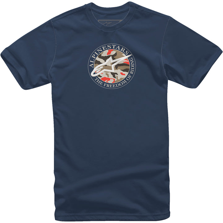 Alpinestars Dot Camo T-Shirt Navy - Front View