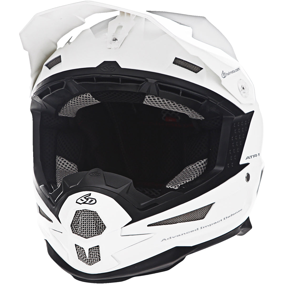 6D Helmets ATR-1 Solid Helmet White - Front Left Side View