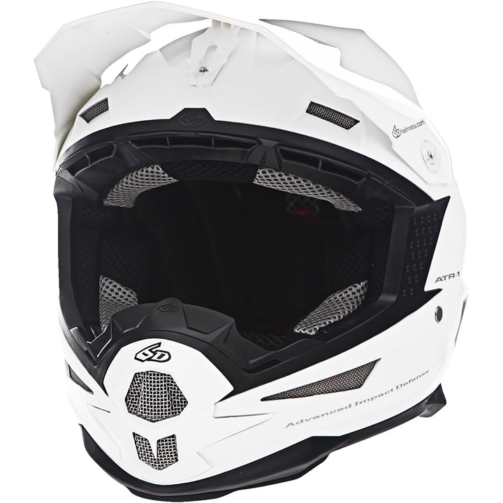 6D Helmets ATR-1 Solid Helmet White - Front Left Side View