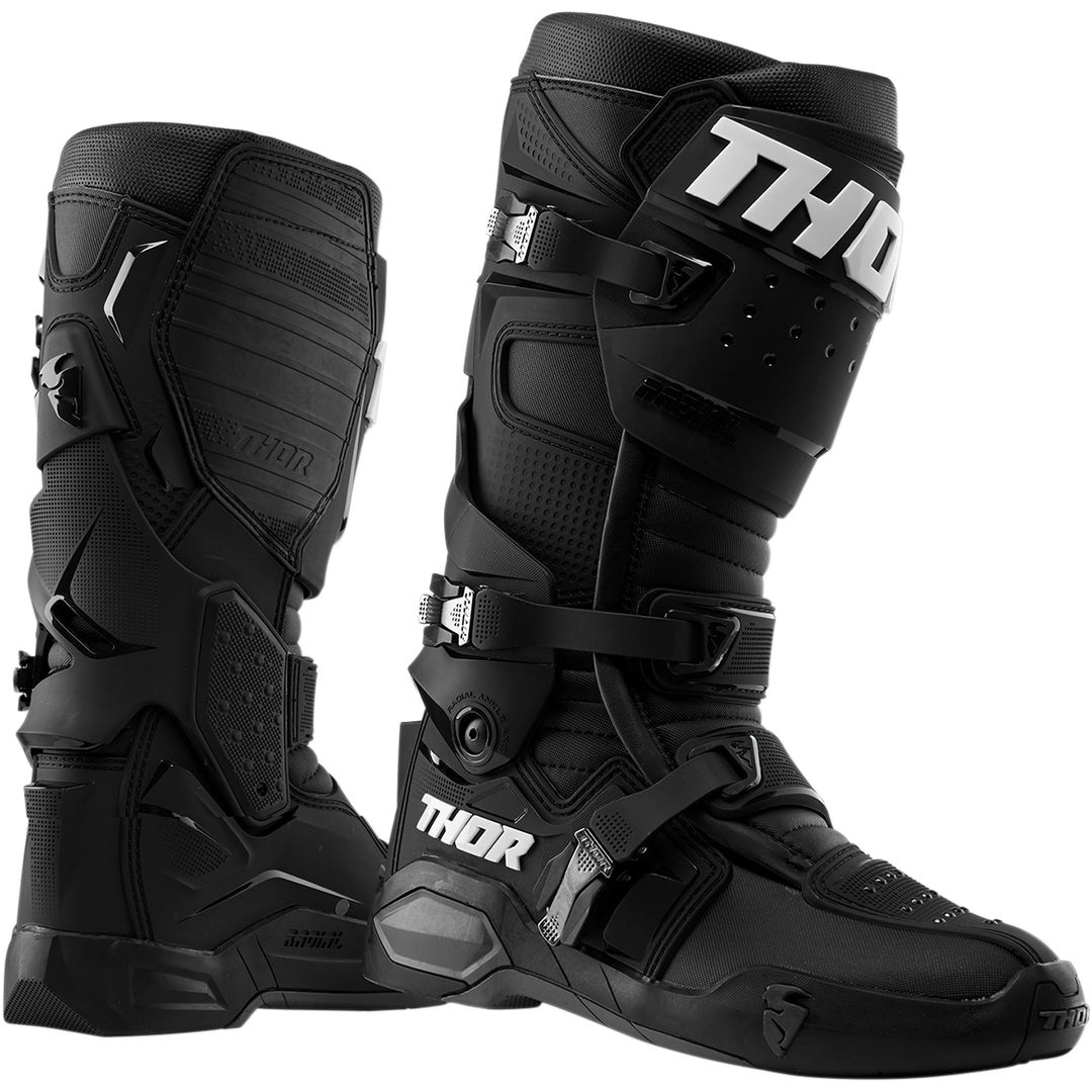 THOR Radial MX Boots Black - Side View of Pair