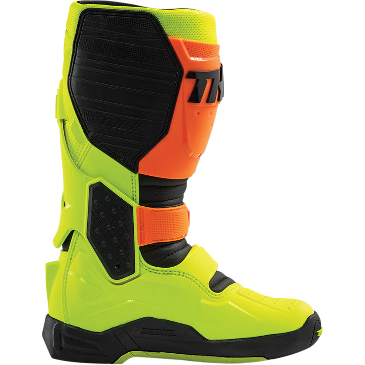THOR Radial MX Boots Orange Fluorescent/Yellow - Inner Side View