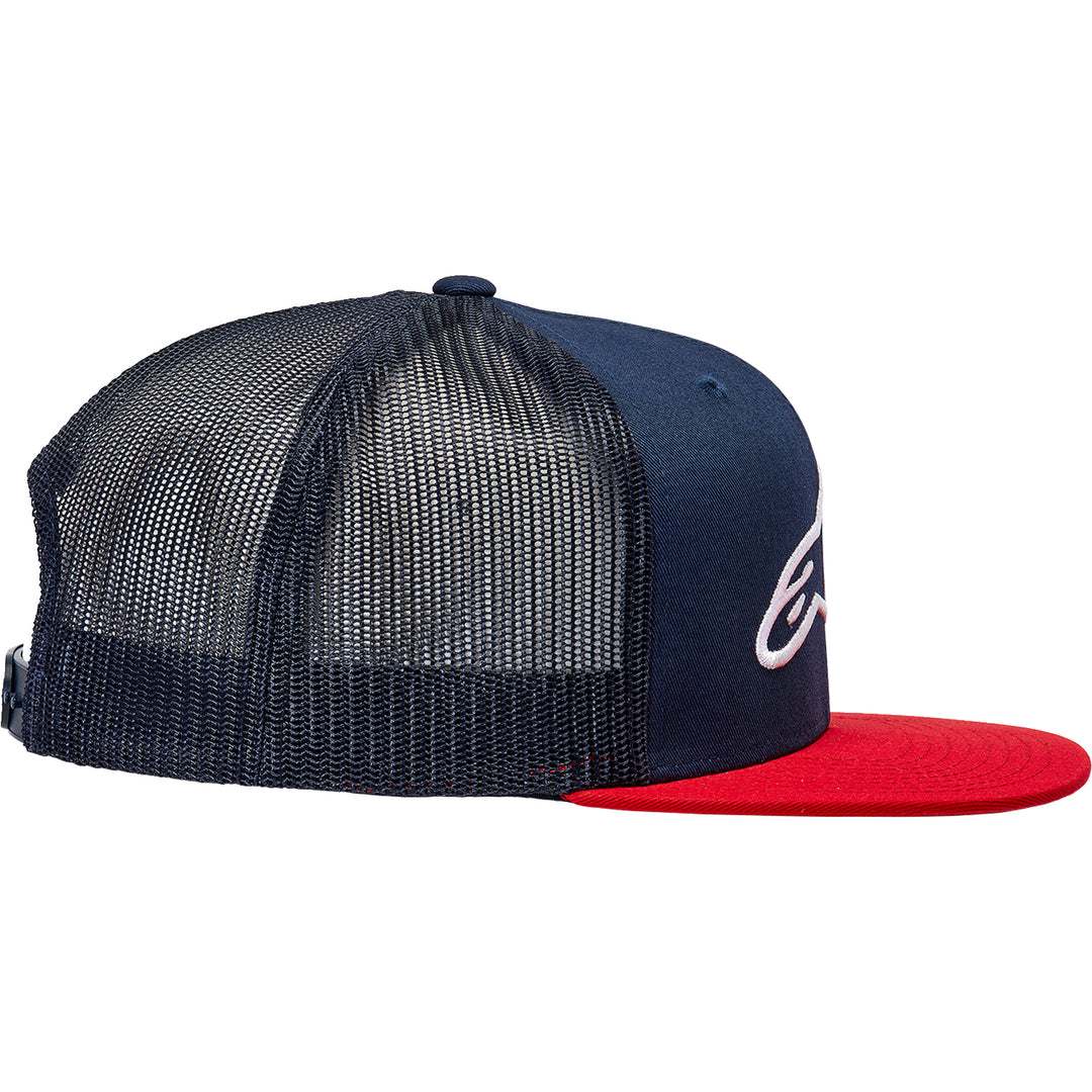 Alpinestars Corp Trucker Hat Navy/Red - Right Side View