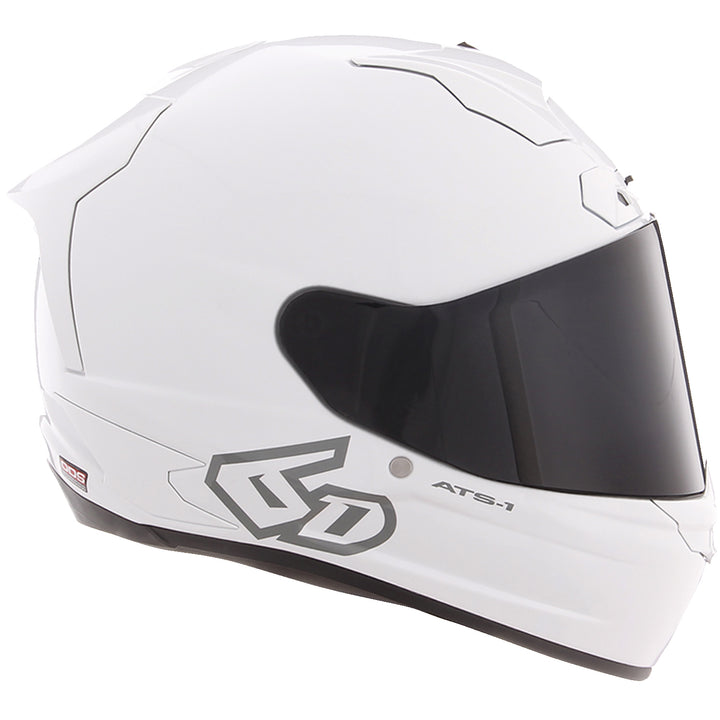 6D Helmets ATS-1R Solid Helmet Gloss White - Right Side View