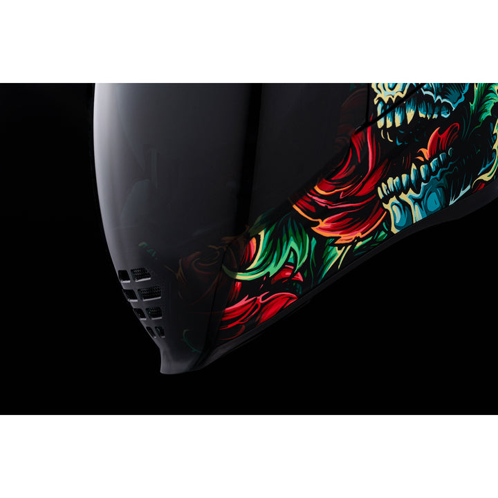 ICON Airflite™ Omnicrux MIPS® Helmet Black - Close-Up of Mouth Vent in Faceshield